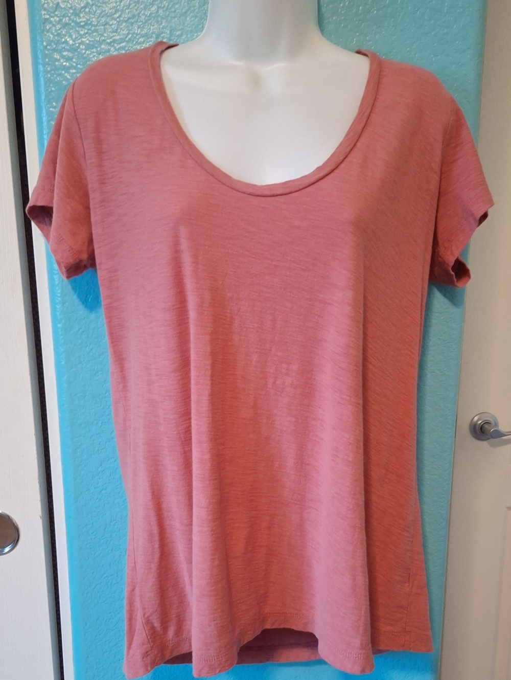 James Perse Linen  Scoop Neck Short Sleeve Tee - Dusty Rose- Sz 3